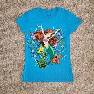 Disney The Little Mermaid Ariel Graphic Aqua Blue Graphic T Shirt Girl’s Sz XL